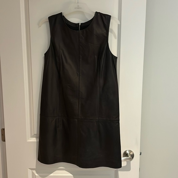 BNWT-blk leather dress sz 8 zipper in back fully lined - Picture 2 of 9